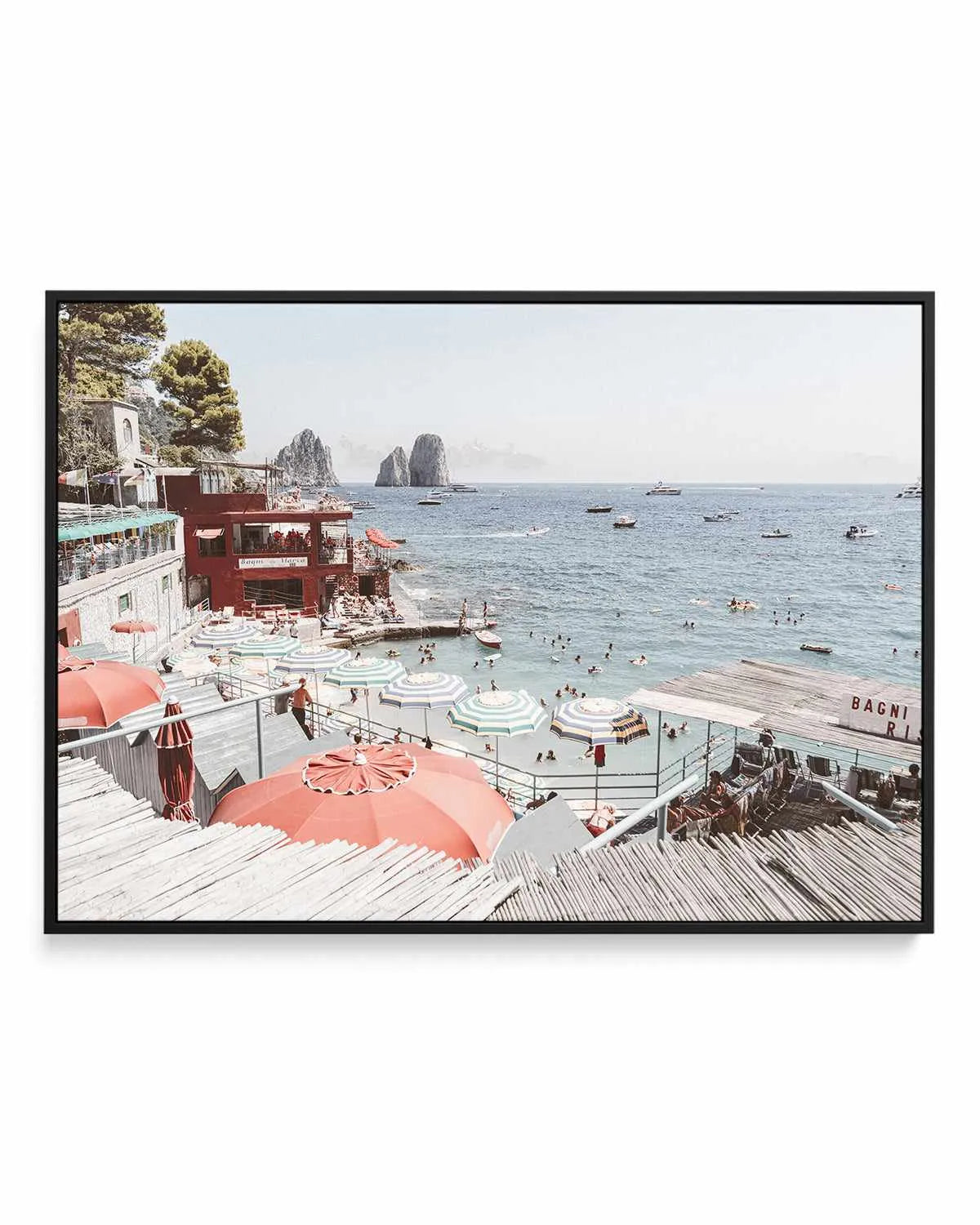 Bagni da Marina, Capri | Framed Canvas Art Print from Olive et Oriel where you can shop wallpaper and artworks online