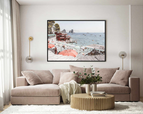 Bagni da Marina, Capri | Framed Canvas Art Print