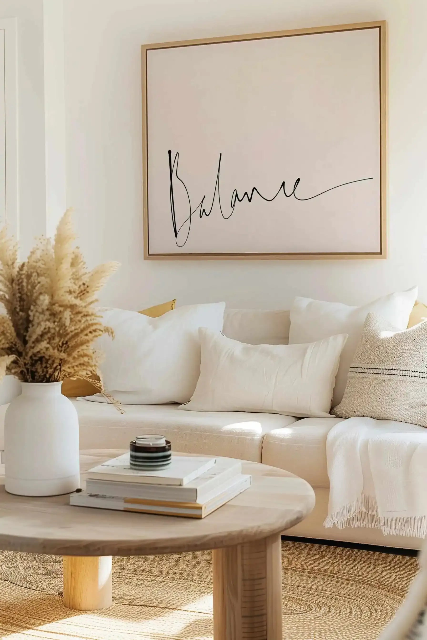 Balance | Hand scripted | Framed Canvas Art Print from Olive et Oriel where you can shop wallpaper and artworks online