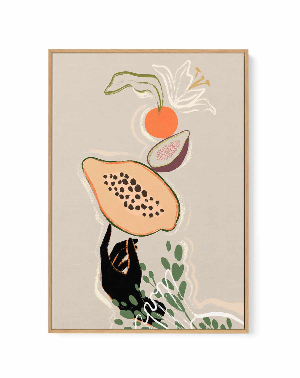Balancing Fruits by Arty Guava | Framed Canvas Art Print from Olive et Oriel where you can shop wallpaper and artworks online