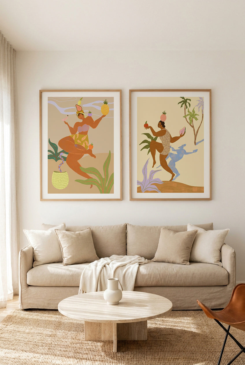 Balancing Act I & II by Arty Guava Art Print Set of 2 | Matching Wall Art