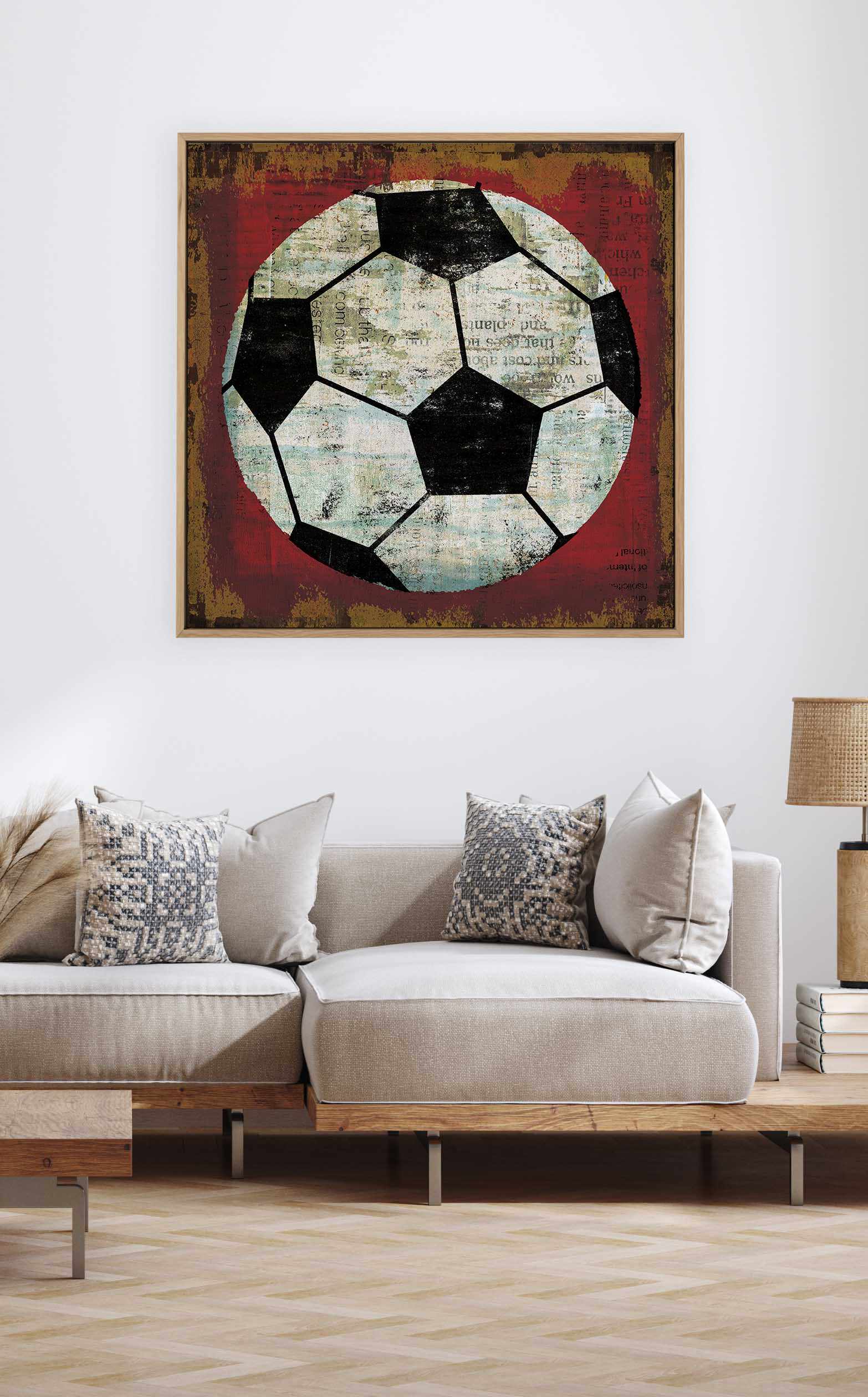 Ball IV On Red | Framed Canvas Art Print