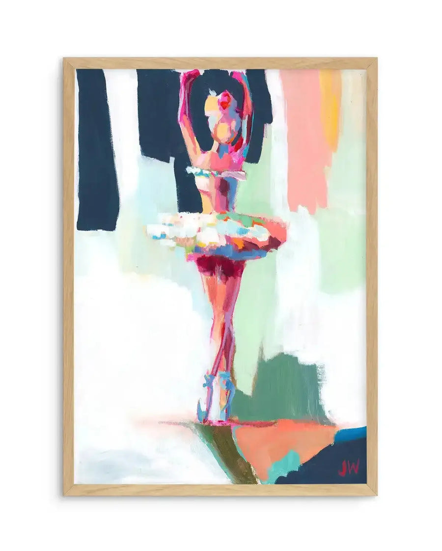 Ballerina by Jenny Westenhofer Art Print-PRINT-Olive et Oriel-Jenny Westenhofer-A4 | 8.3" x 11.7" | 21 x 29.7cm-Oak-With White Border-Buy-Australian-Art-Prints-Online-with-Olive-et-Oriel-Your-Artwork-Specialists-Austrailia-Decorate-With-Coastal-Photo-Wall-Art-Prints-From-Our-Beach-House-Artwork-Collection-Fine-Poster-and-Framed-Artwork