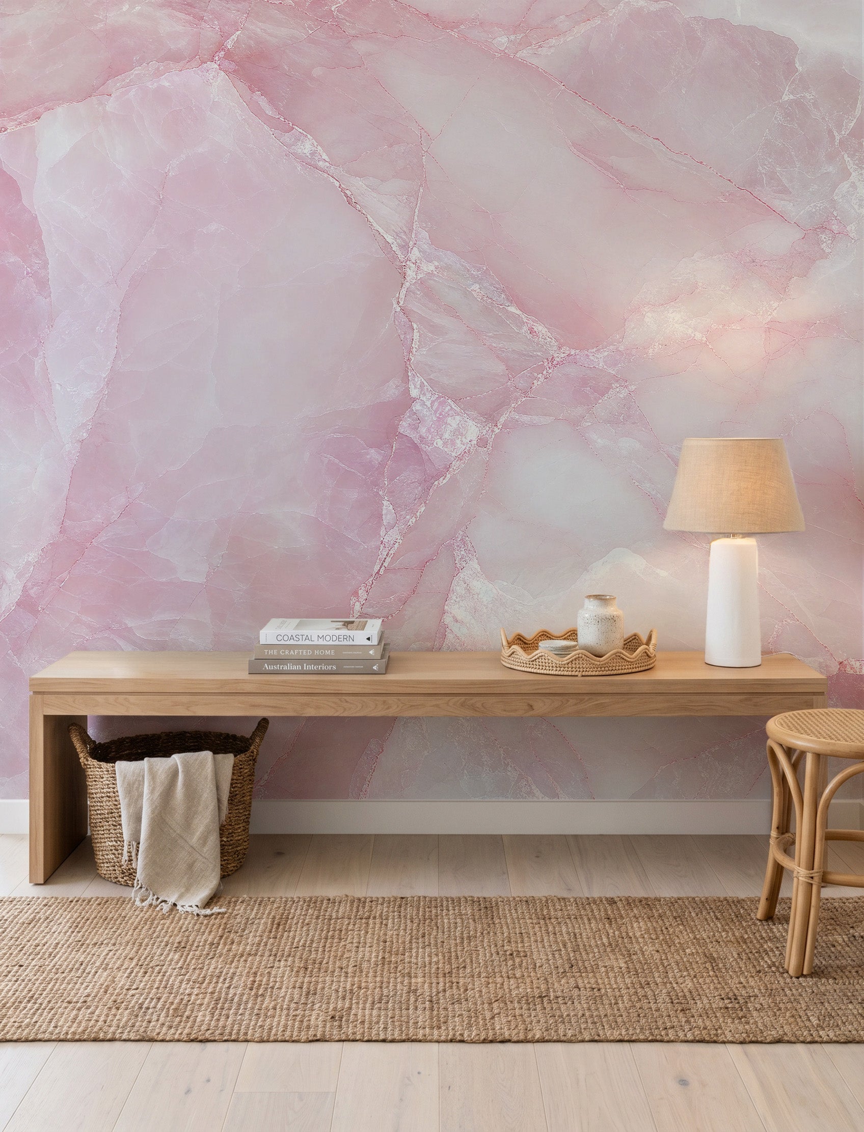 Ballet Pink Marble Mural Wallpaper