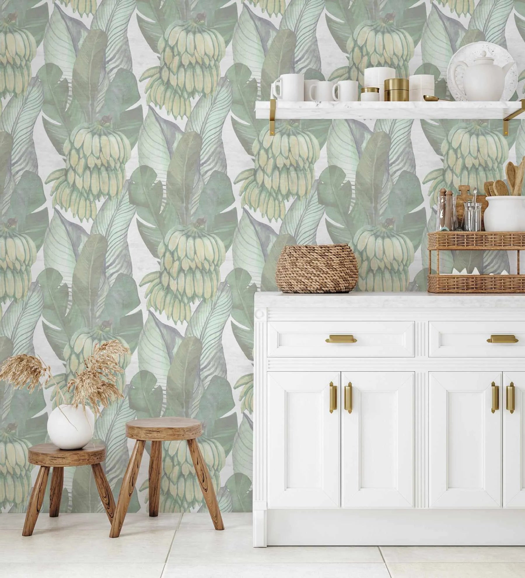 Banana Palm Wallpaper-Wallpaper-Buy Australian Removable Wallpaper Now Sage Green Wallpaper Peel And Stick Wallpaper Online At Olive et Oriel Custom Made Wallpapers Wall Papers Decorate Your Bedroom Living Room Kids Room or Commercial Interior
