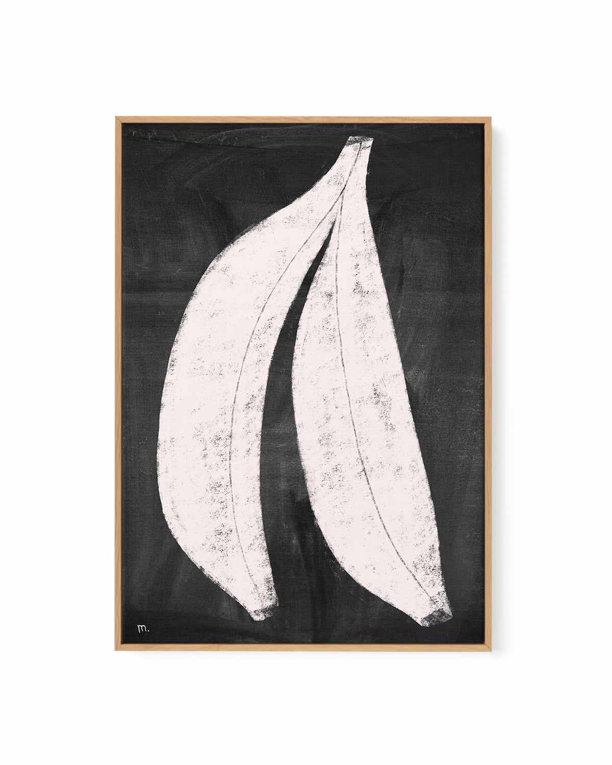 Bananas on Blackboard by Marco Marella | Framed Canvas Art Print