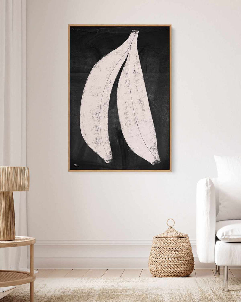 Bananas on Blackboard by Marco Marella | Framed Canvas Art Print