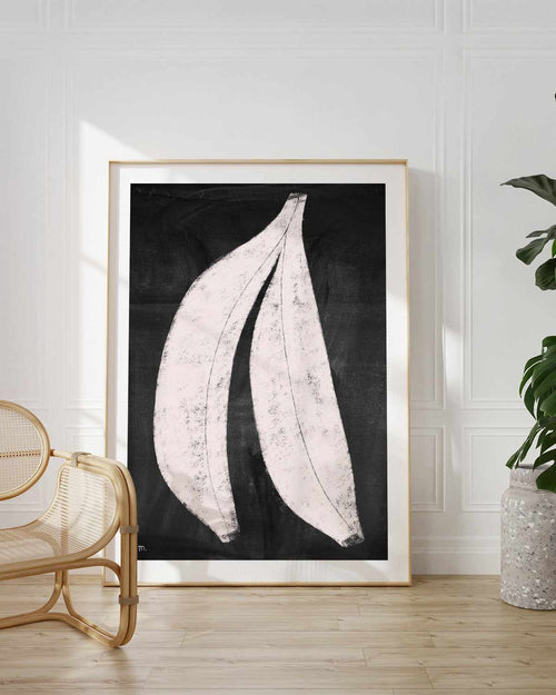 Bananas on Blackboard by Marco Marella Framed Art Print