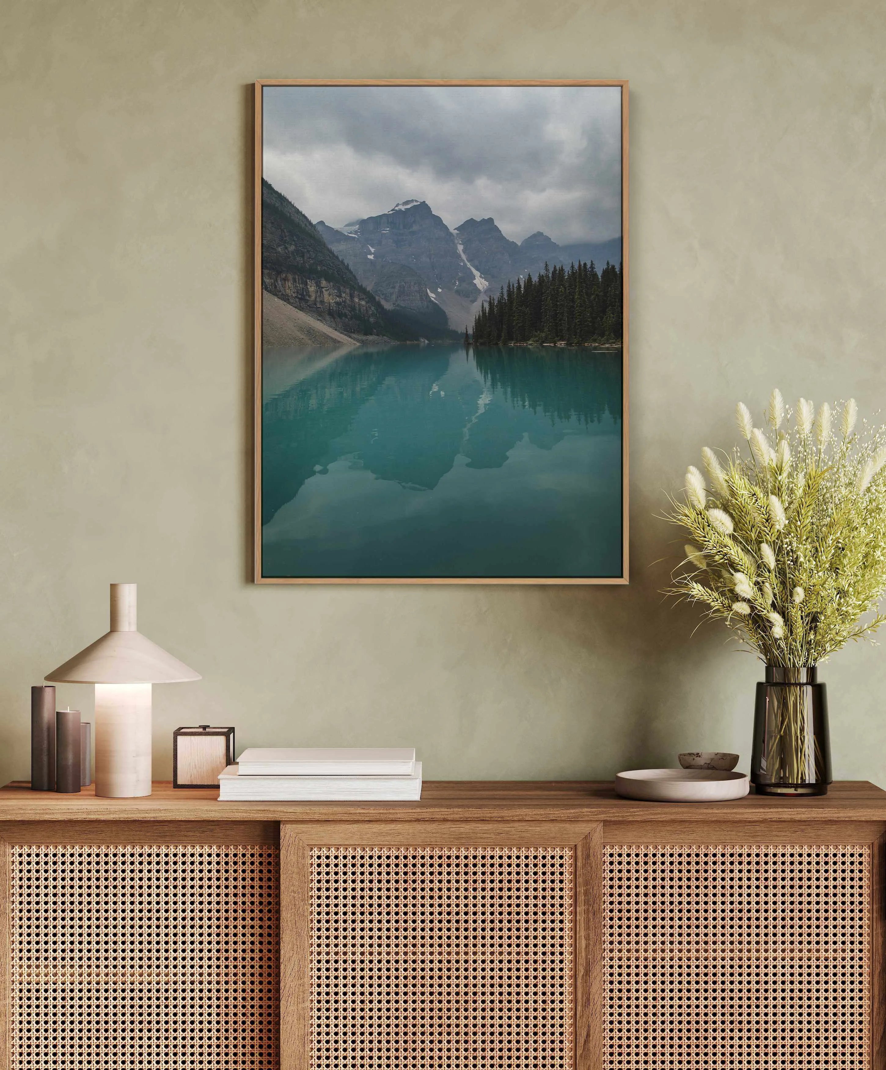 Banff Lake by Kalen X | Framed Canvas Art Print from Olive et Oriel where you can shop wallpaper and artworks online