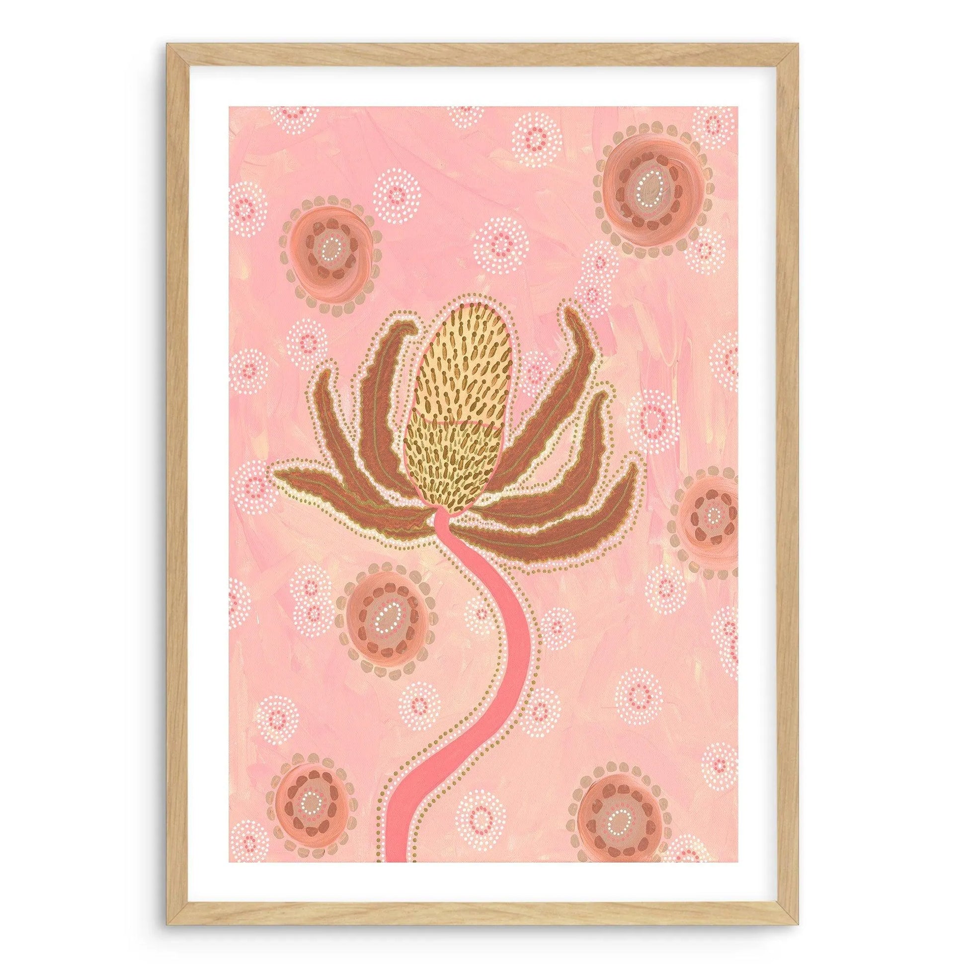 Banksia By Domica Hill Art Print-PRINT-Olive et Oriel-Domica Hill-A5 | 5.8" x 8.3" | 14.8 x 21cm-Oak-With White Border-Buy-Australian-Art-Prints-Online-with-Olive-et-Oriel-Your-Artwork-Specialists-Austrailia-Decorate-With-Coastal-Photo-Wall-Art-Prints-From-Our-Beach-House-Artwork-Collection-Fine-Poster-and-Framed-Artwork