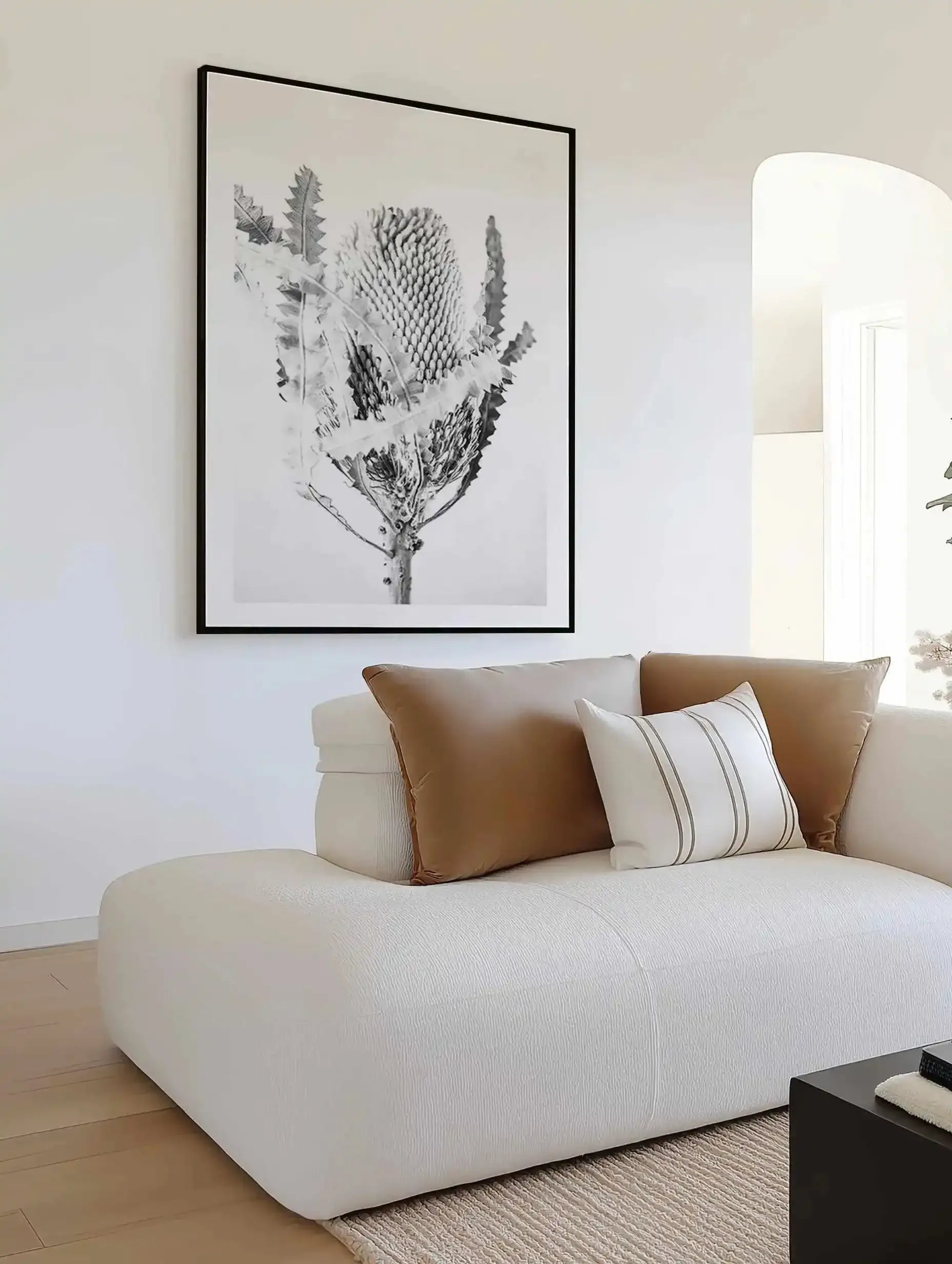 Banksia I B&W Art Print from Olive et Oriel where you can shop wallpaper and artworks online