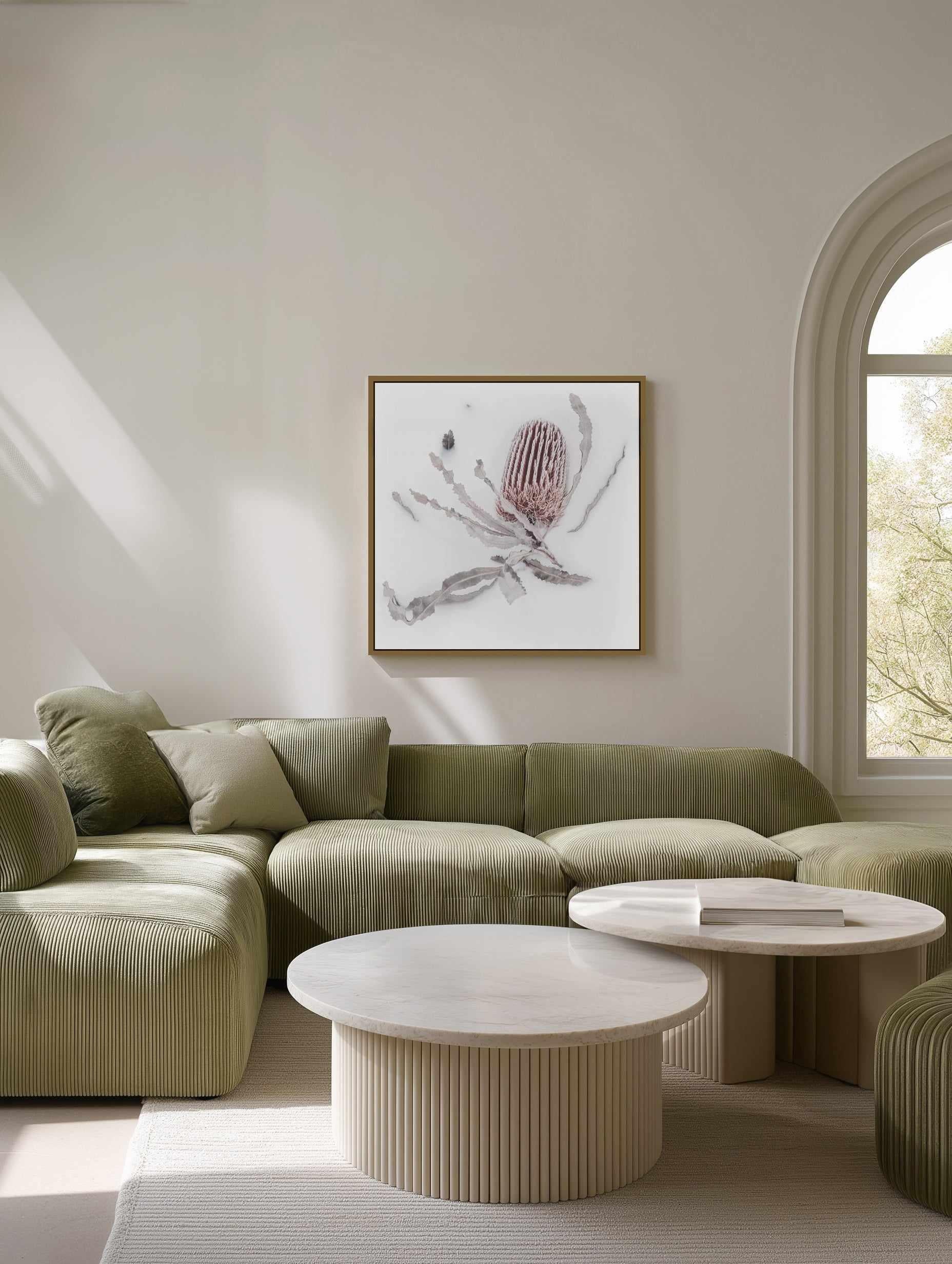 Banksia I | Framed Canvas Art Print from Olive et Oriel where you can shop wallpaper and artworks online