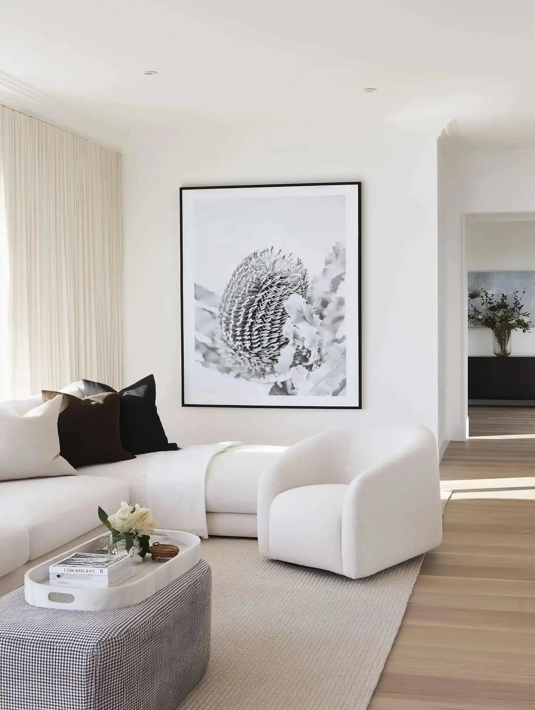 Banksia II B&W Art Print from Olive et Oriel where you can shop wallpaper and artworks online