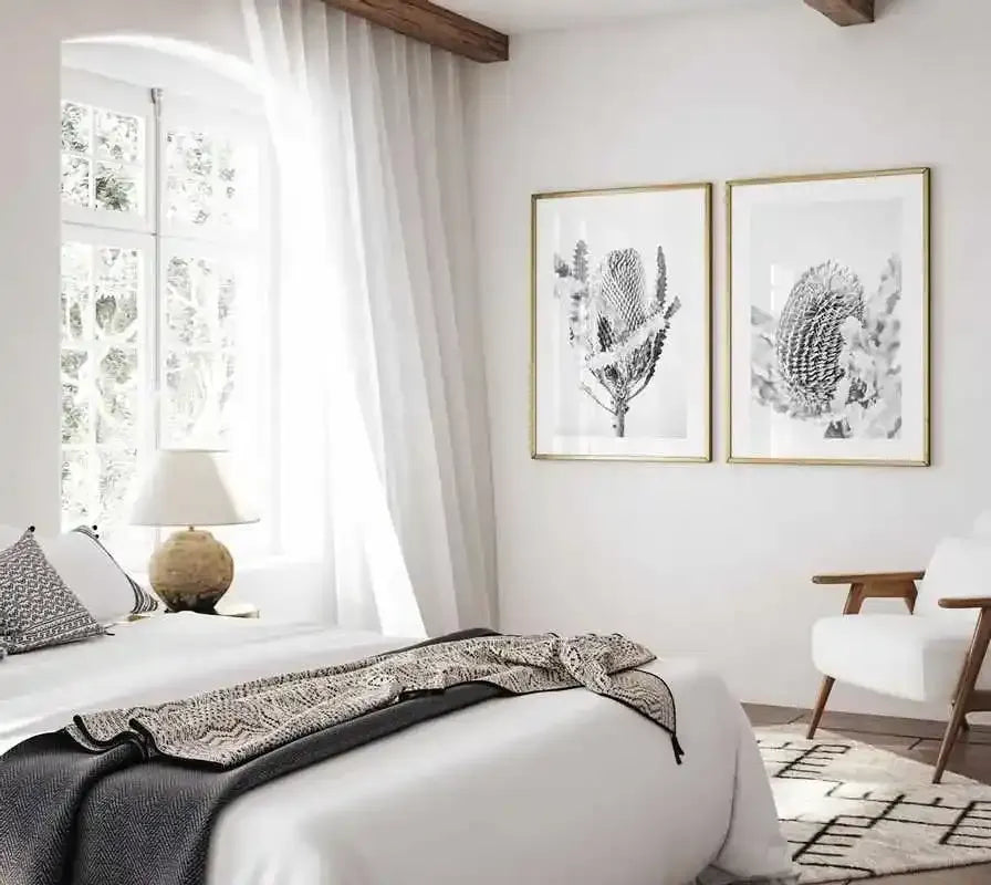 Banksia I B&W Art Print-PRINT-Olive et Oriel-Olive et Oriel-Buy-Australian-Art-Prints-Online-with-Olive-et-Oriel-Your-Artwork-Specialists-Austrailia-Decorate-With-Coastal-Photo-Wall-Art-Prints-From-Our-Beach-House-Artwork-Collection-Fine-Poster-and-Framed-Artwork