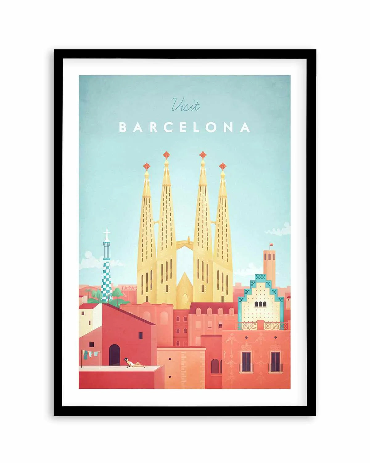 Barcelona by Henry Rivers Art Print from Olive et Oriel where you can shop wallpaper and artworks online