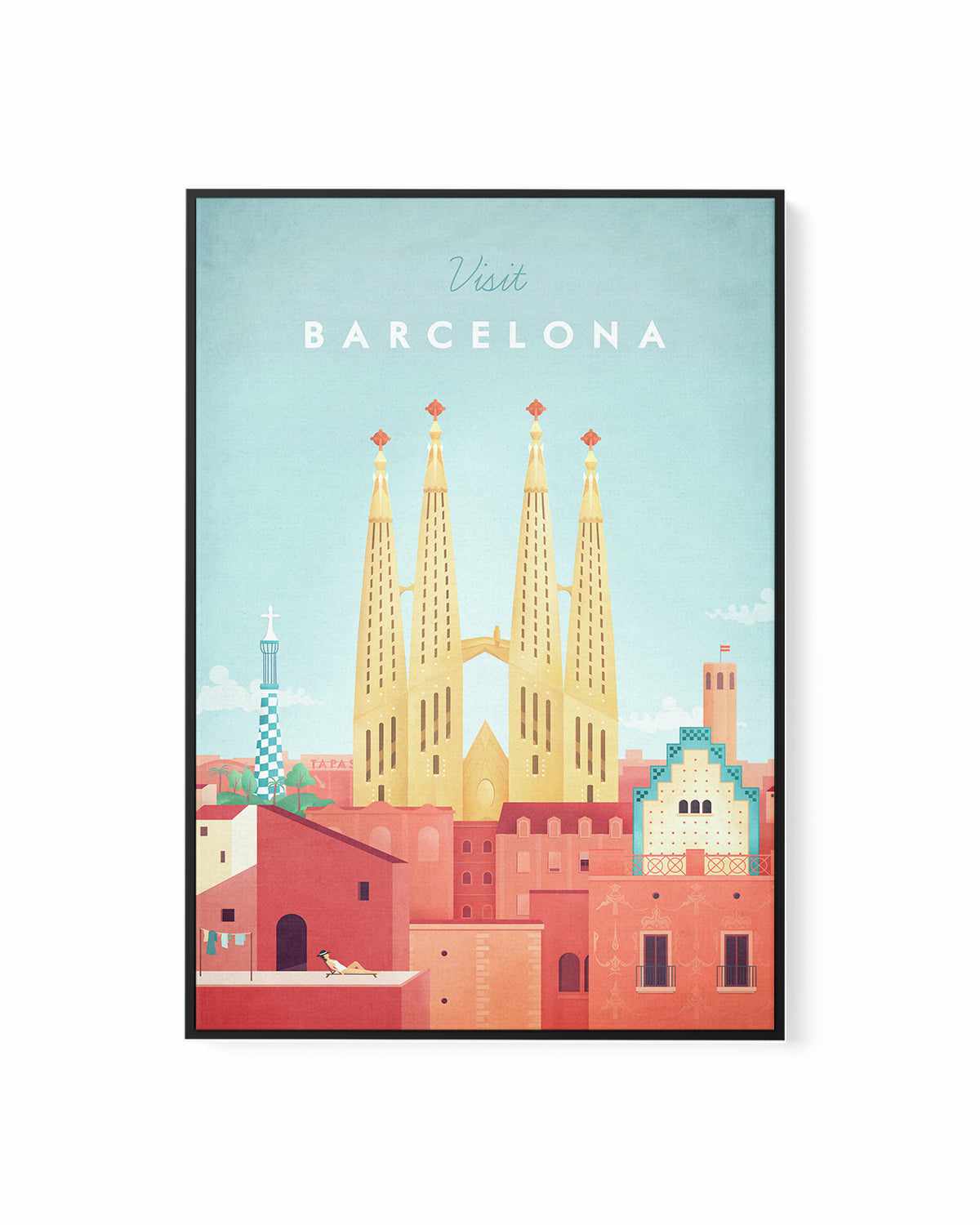 Barcelona by Henry Rivers | Framed Canvas Art Print