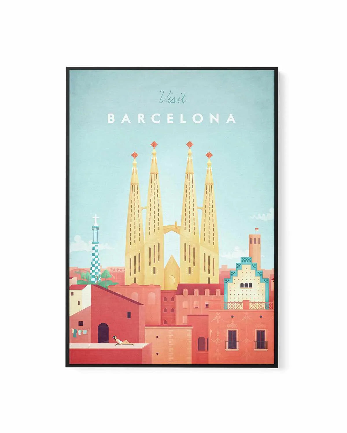 Barcelona by Henry Rivers | Framed Canvas Art Print from Olive et Oriel where you can shop wallpaper and artworks online