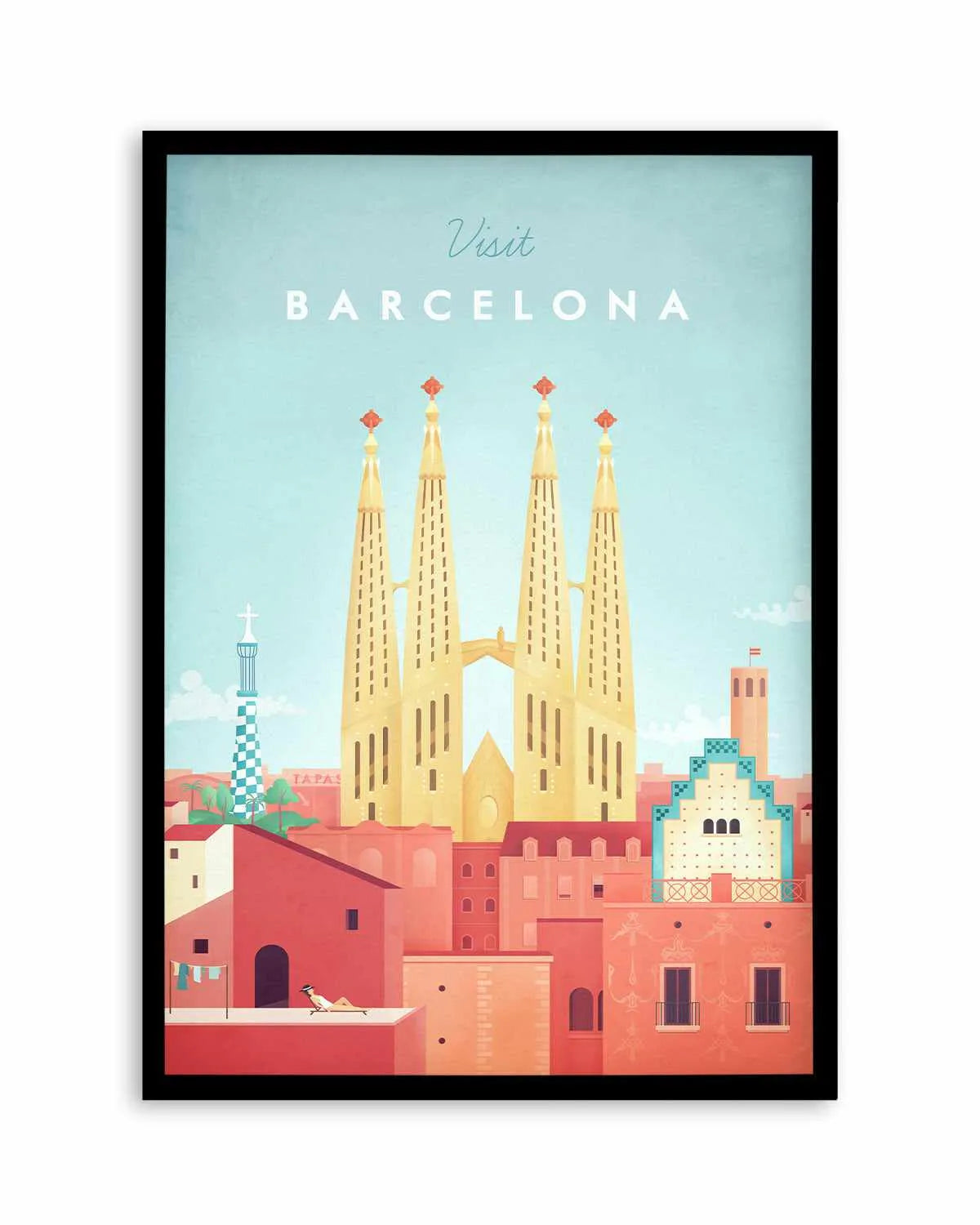 Barcelona by Henry Rivers Art Print from Olive et Oriel where you can shop wallpaper and artworks online