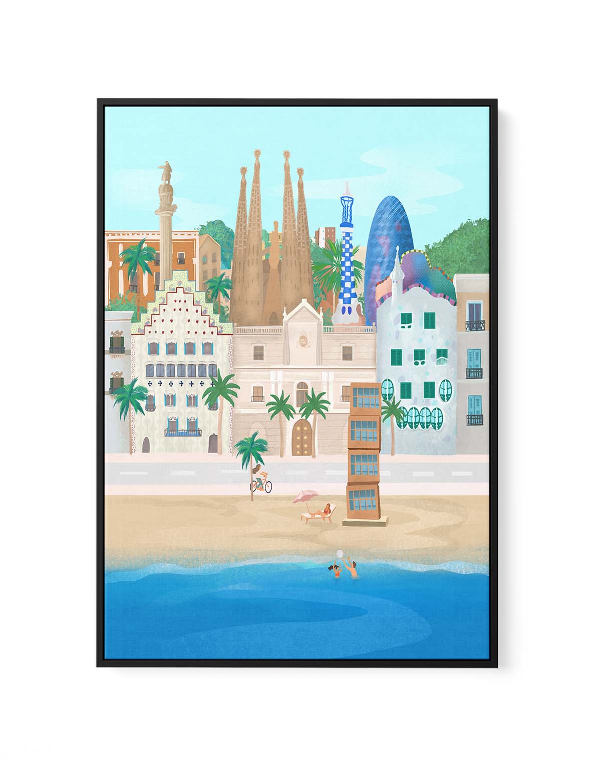 Barcelona By Petra Lizde | Framed Canvas Art Print