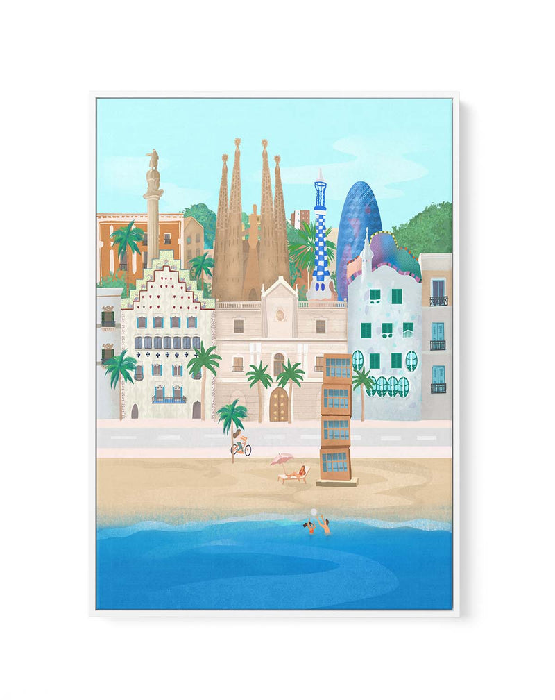 Barcelona By Petra Lizde | Framed Canvas Art Print