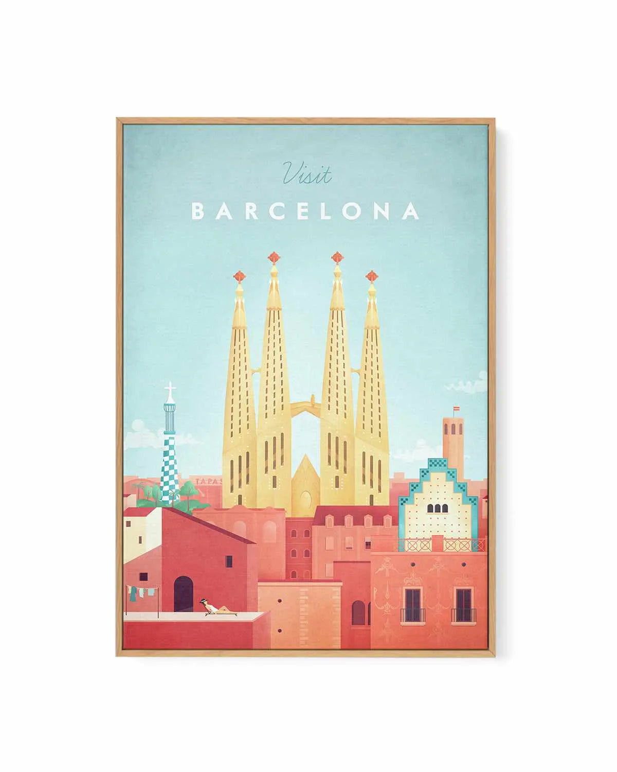 Barcelona by Henry Rivers | Framed Canvas Art Print from Olive et Oriel where you can shop wallpaper and artworks online