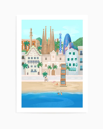 Barcelona By Petra Lizde | Art Print from Olive et Oriel where you can shop wallpaper and artworks online