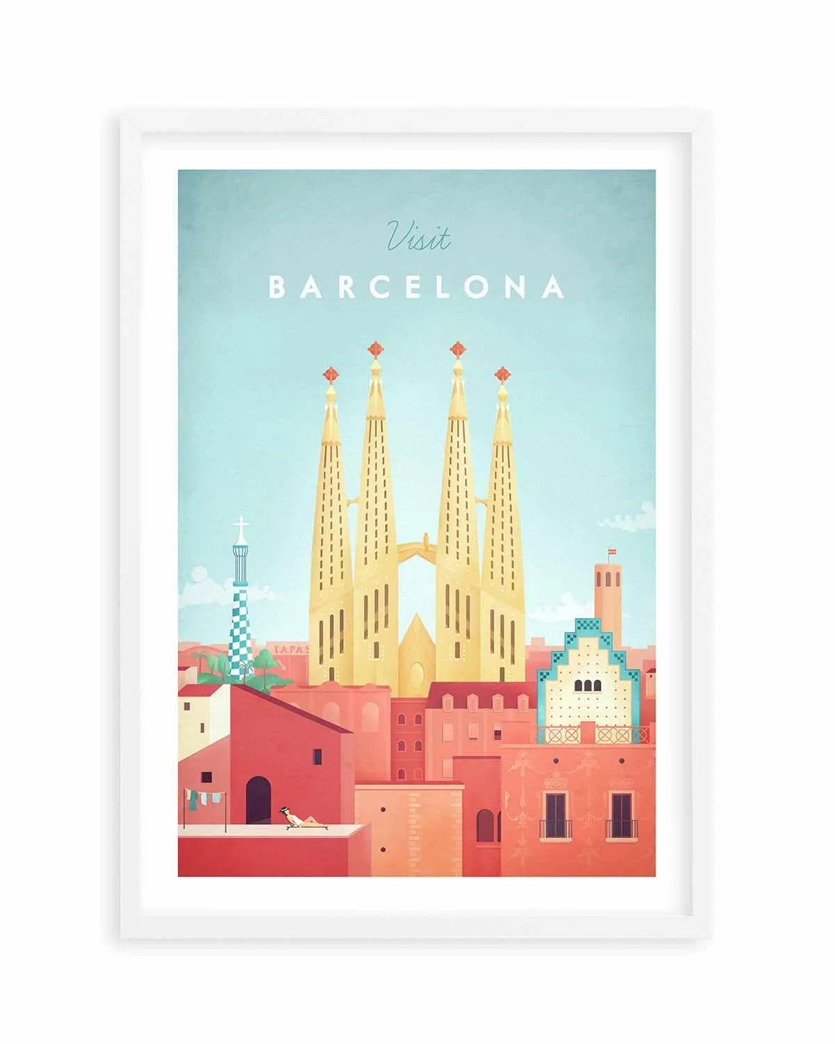 Barcelona by Henry Rivers Art Print from Olive et Oriel where you can shop wallpaper and artworks online