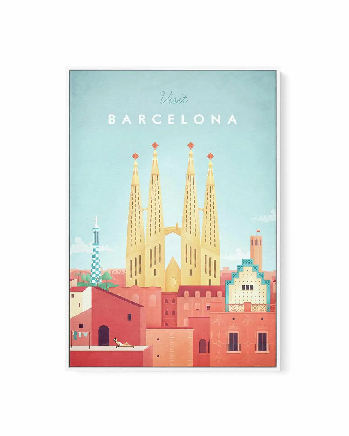 Barcelona by Henry Rivers | Framed Canvas Art Print from Olive et Oriel where you can shop wallpaper and artworks online