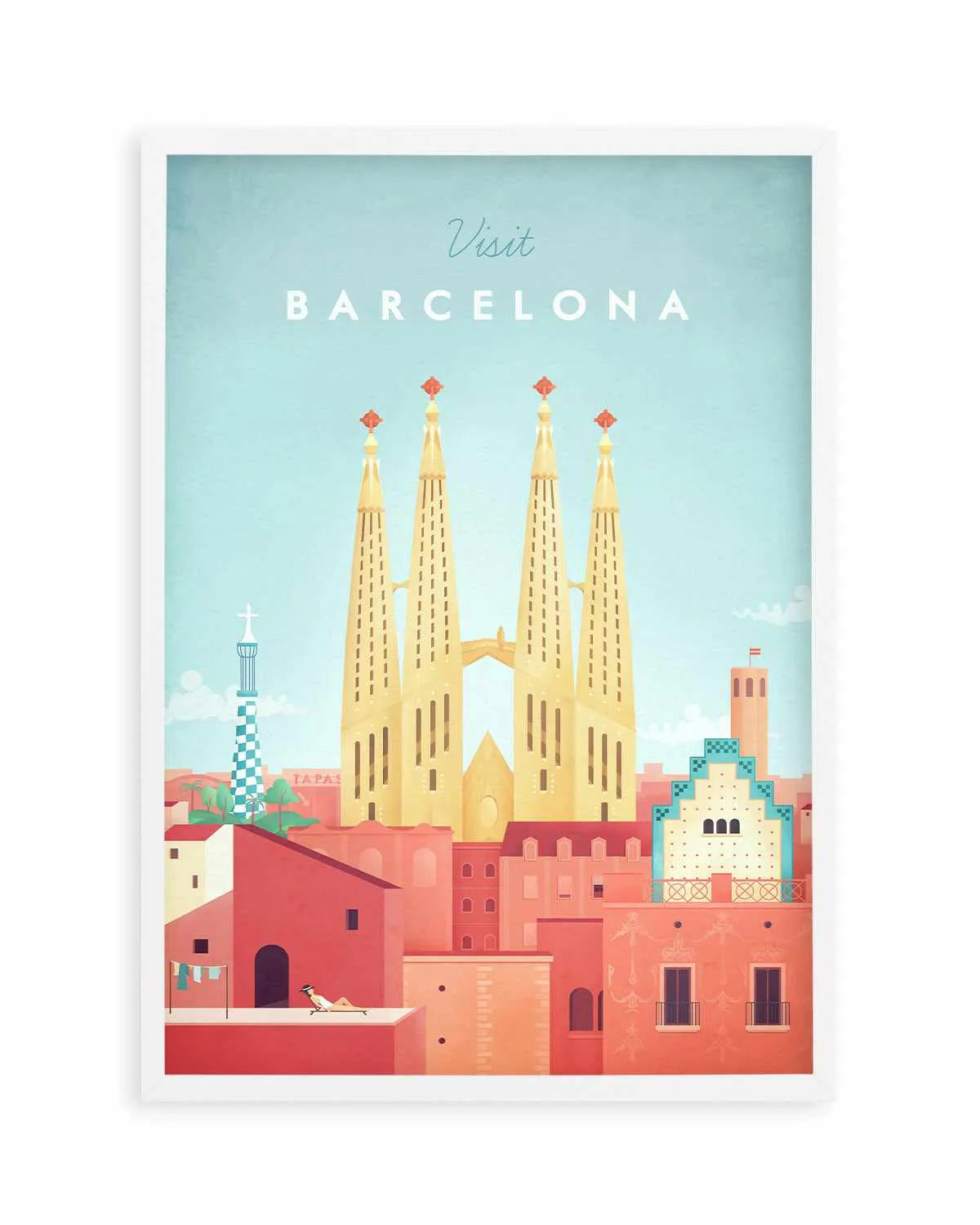 Barcelona by Henry Rivers Art Print from Olive et Oriel where you can shop wallpaper and artworks online