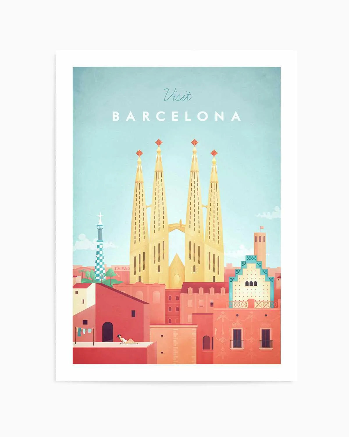 Barcelona by Henry Rivers Art Print from Olive et Oriel where you can shop wallpaper and artworks online