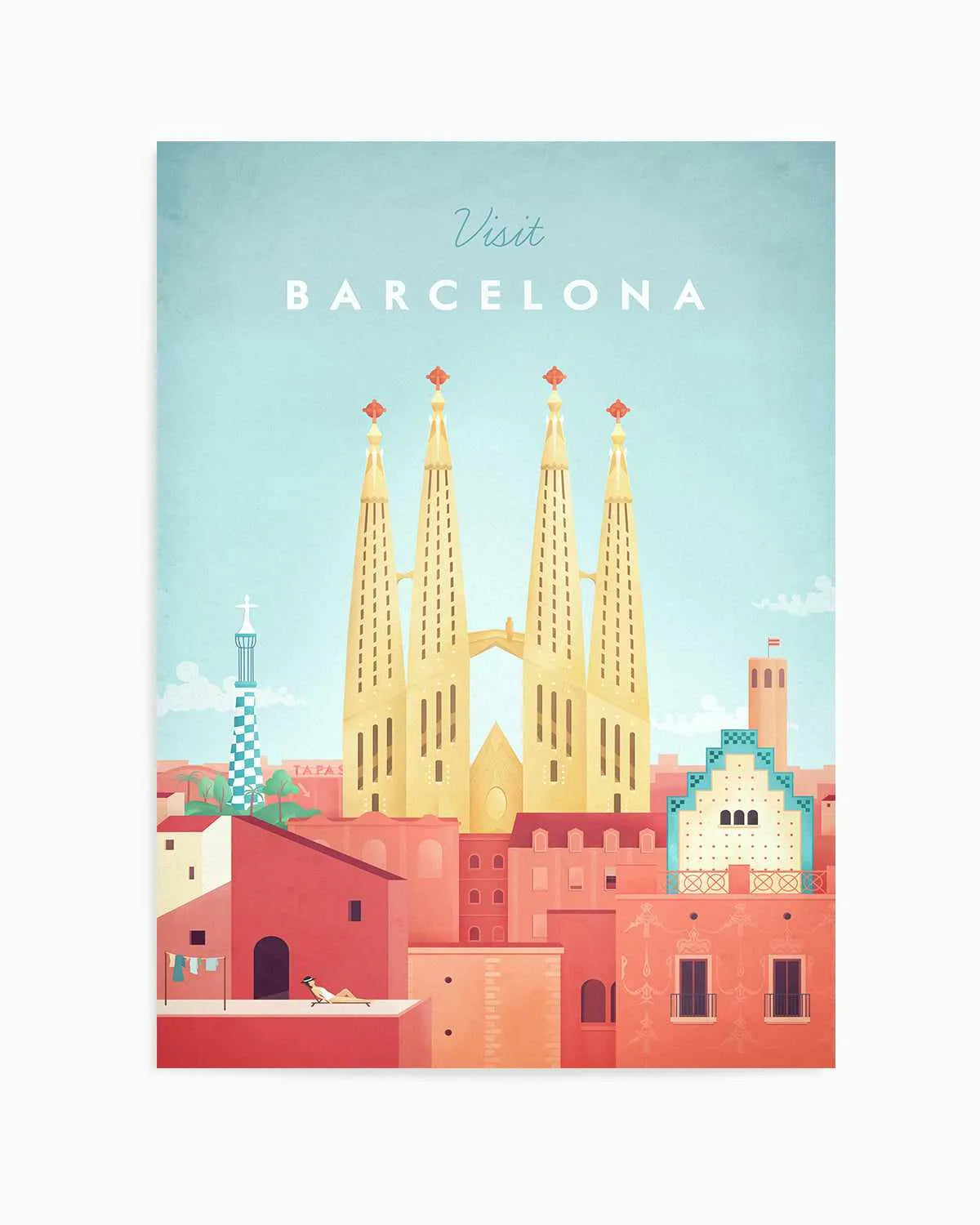 Barcelona by Henry Rivers Art Print from Olive et Oriel where you can shop wallpaper and artworks online