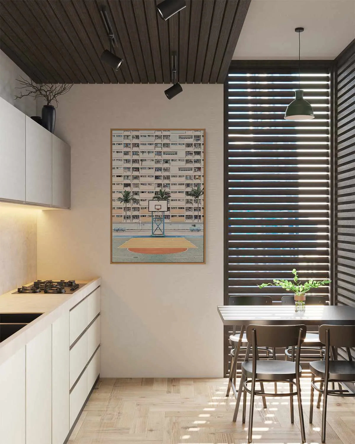 Basketball PT by Caleb Morris | Framed Canvas Art Print from Olive et Oriel where you can shop wallpaper and artworks online