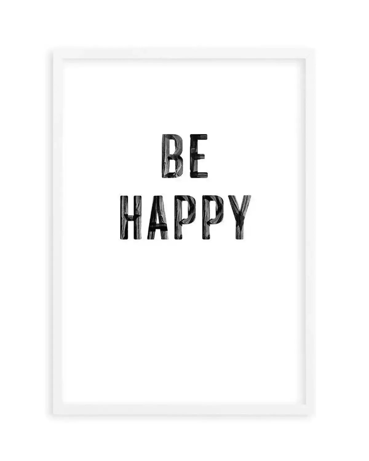 Be Happy | 2 Colour Options Art Print from Olive et Oriel where you can shop wallpaper and artworks online