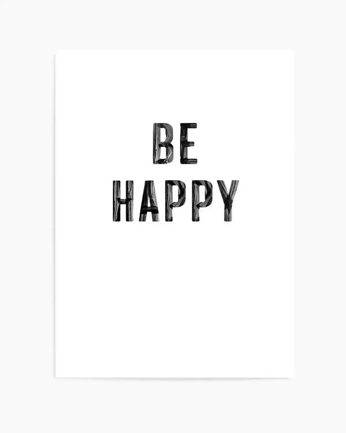 Be Happy | 2 Colour Options Art Print from Olive et Oriel where you can shop wallpaper and artworks online