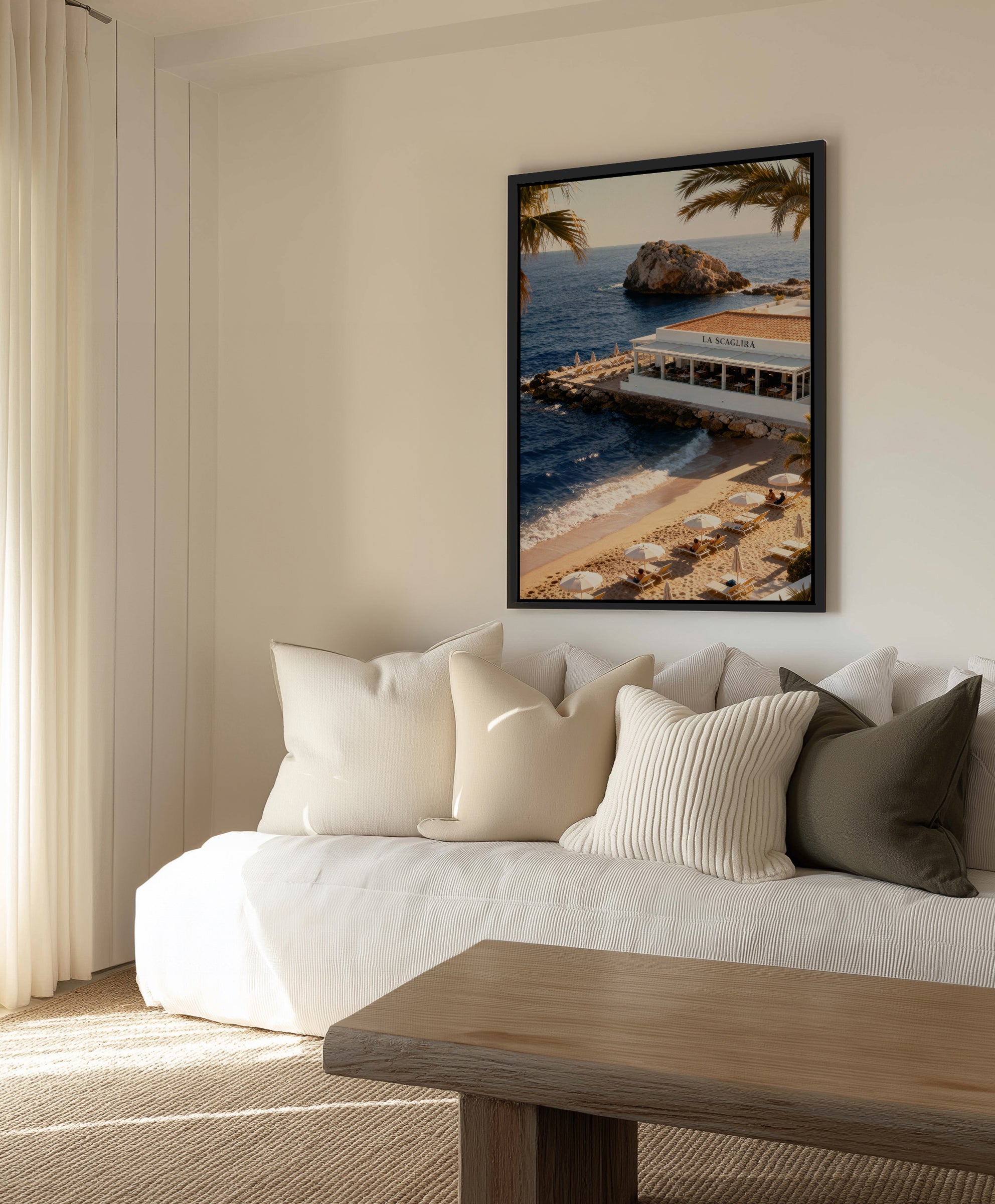 Beach Club 77 | Framed Canvas Art Print from Olive et Oriel where you can shop wallpaper and artworks online