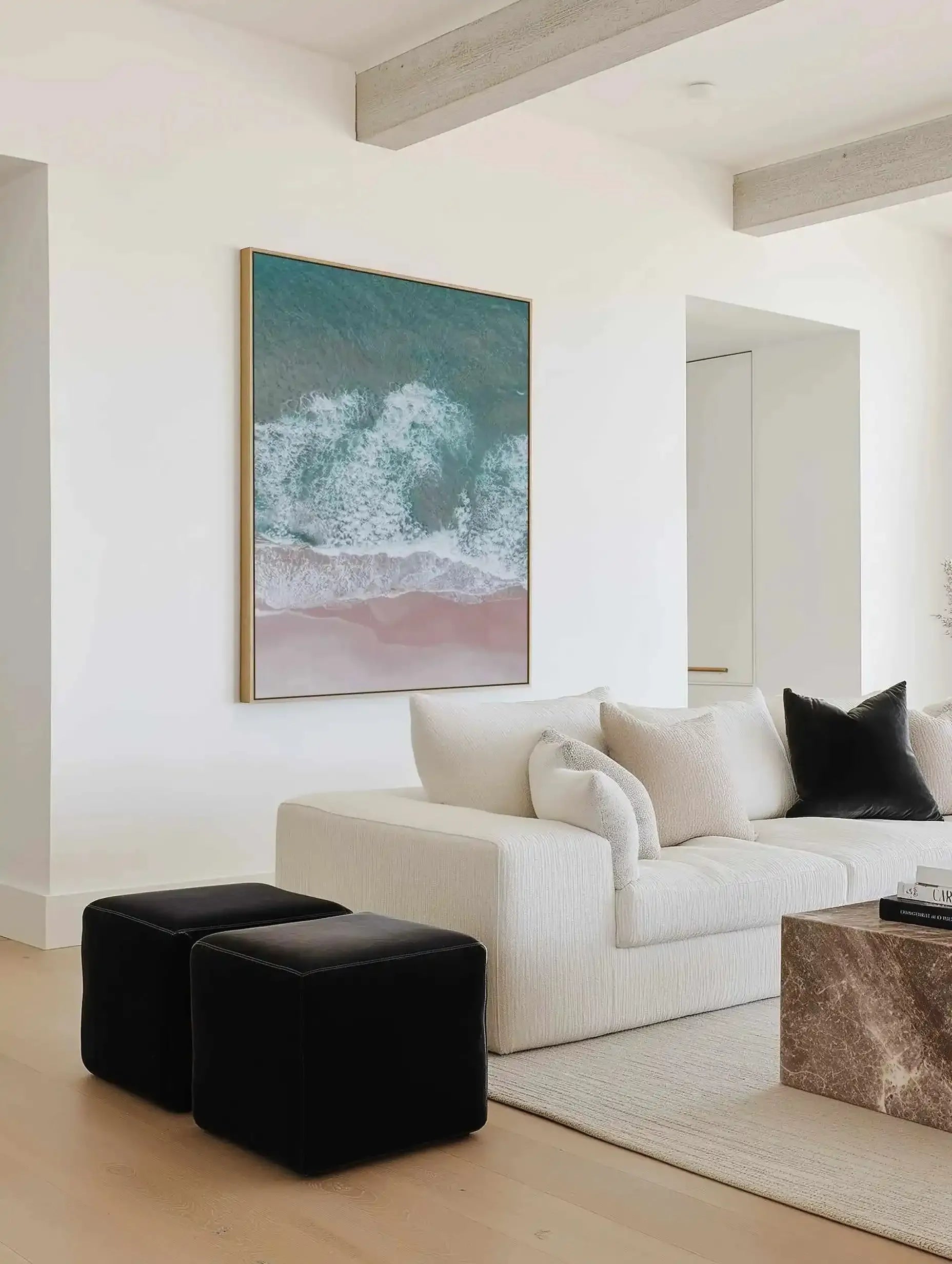 Beach Days | Aerial Photo Wall Framed Canvas Art Print from Olive et Oriel where you can shop wallpaper and artworks online