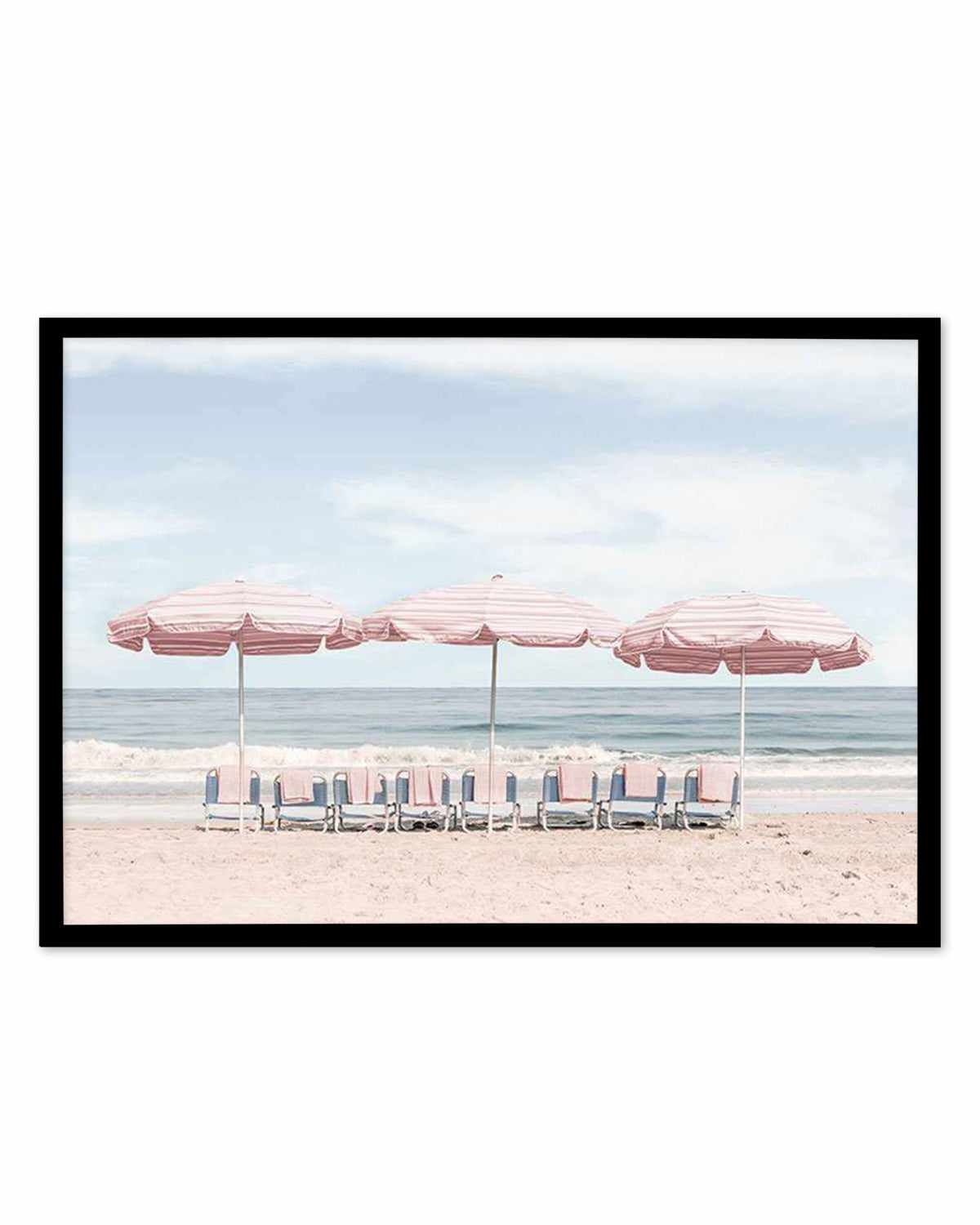 Beach Days | Pink Umbrellas Art Print