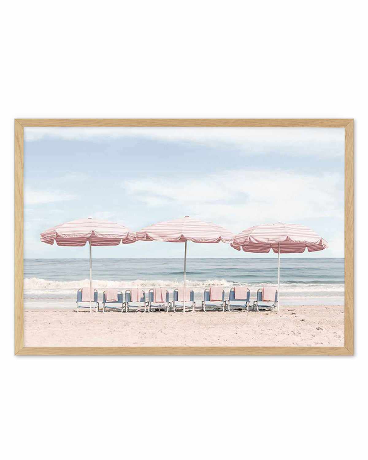 Beach Days | Pink Umbrellas Art Print