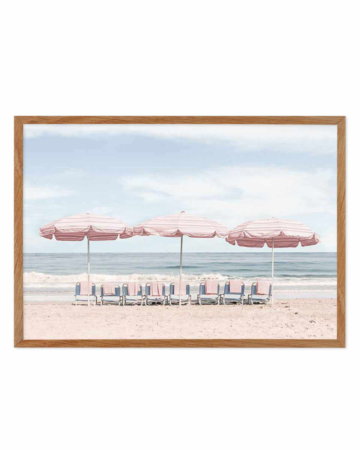 Beach Days | Pink Umbrellas Art Print