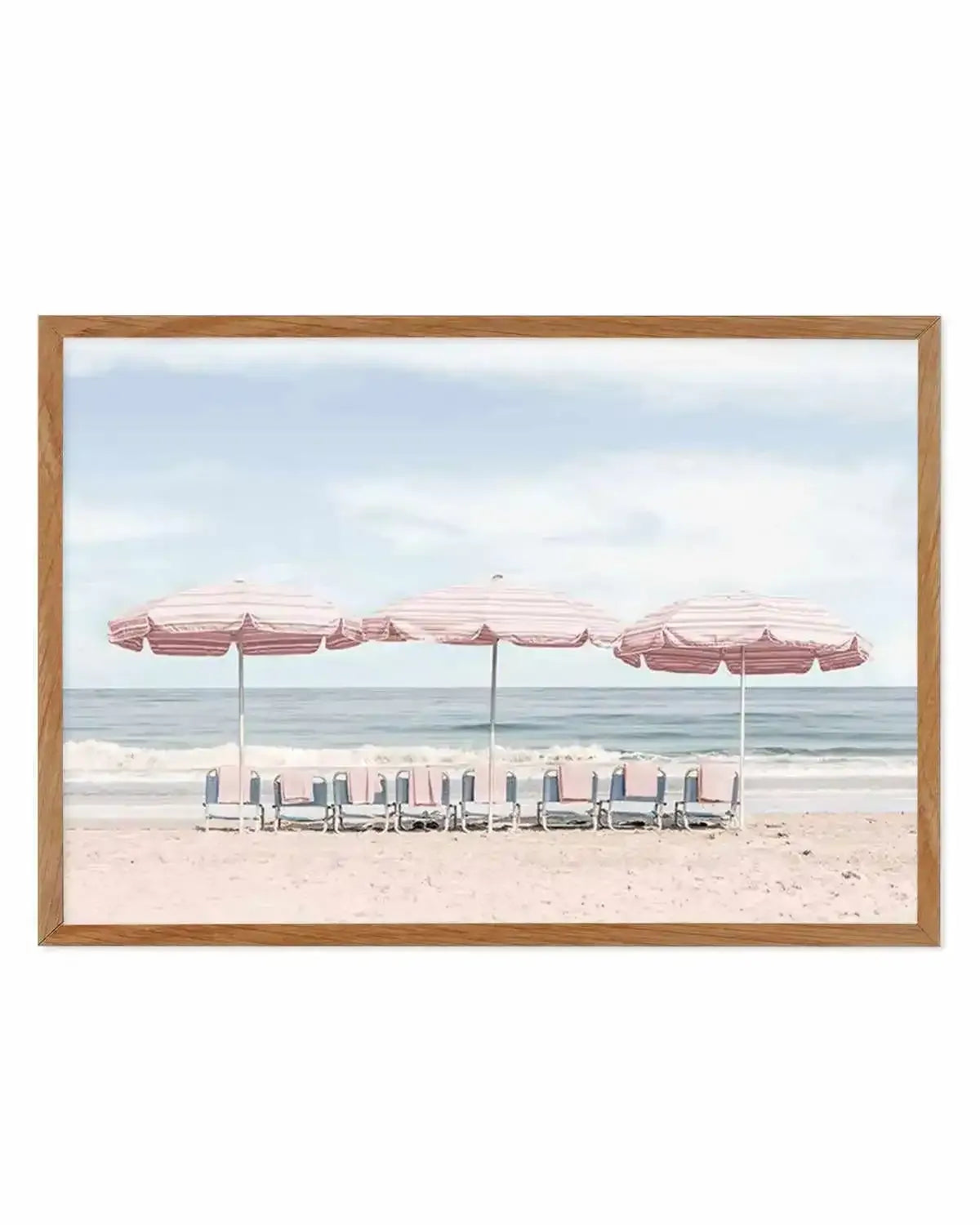 Beach Days | Pink Umbrellas Art Print from Olive et Oriel where you can shop wallpaper and artworks online