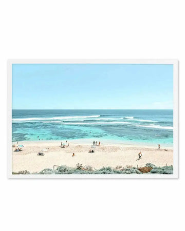 Beach Days, Yallingup | Aerial Photo Wall Art Print aqua blue coastal art print
