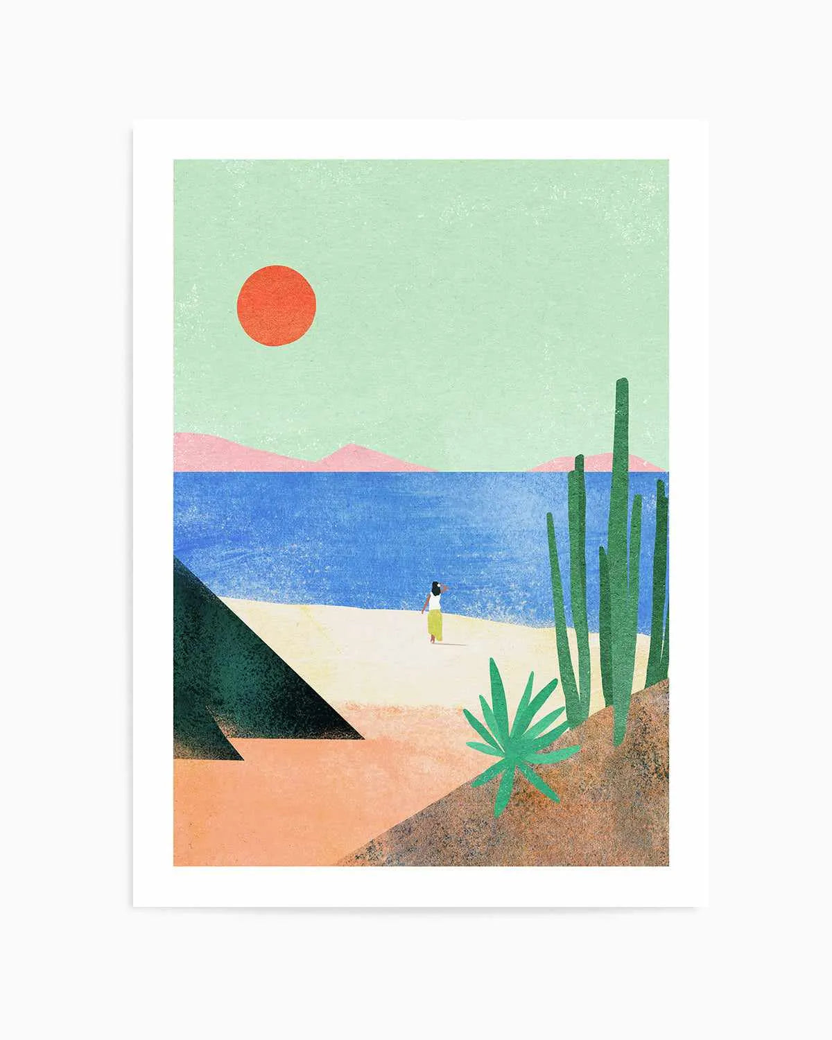 Beach Girl, Mediterranean by Henry Rivers Art Print from Olive et Oriel where you can shop wallpaper and artworks online