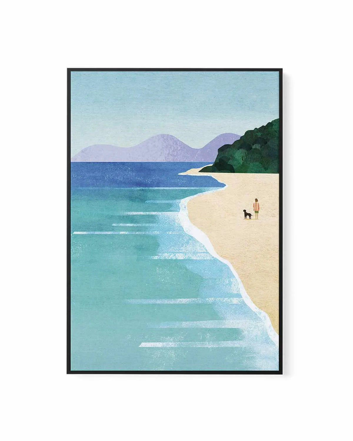 Beach Girl and Dog by Henry Rivers | Framed Canvas Art Print from Olive et Oriel where you can shop wallpaper and artworks online