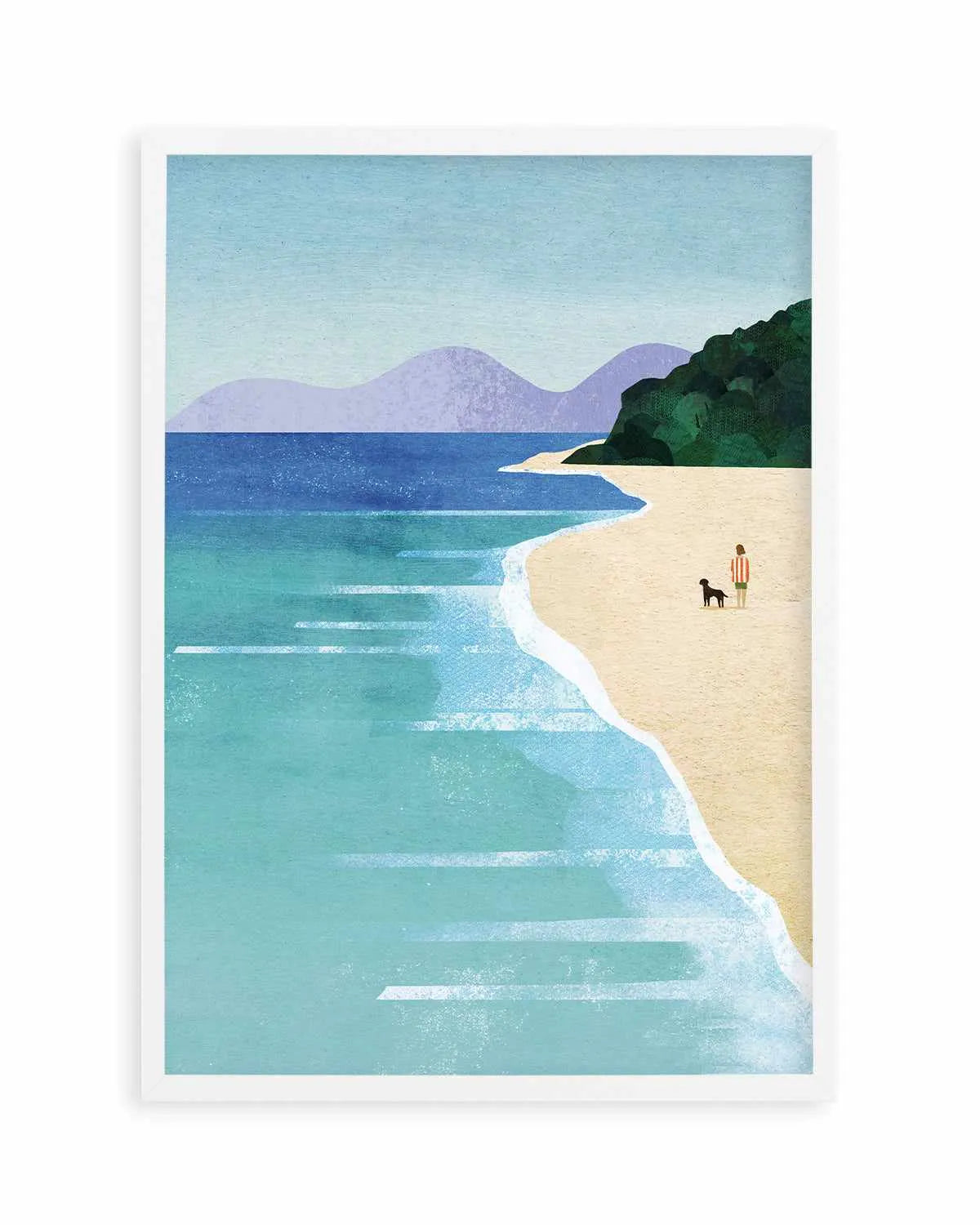 Beach Girl and Dog by Henry Rivers Art Print from Olive et Oriel where you can shop wallpaper and artworks online