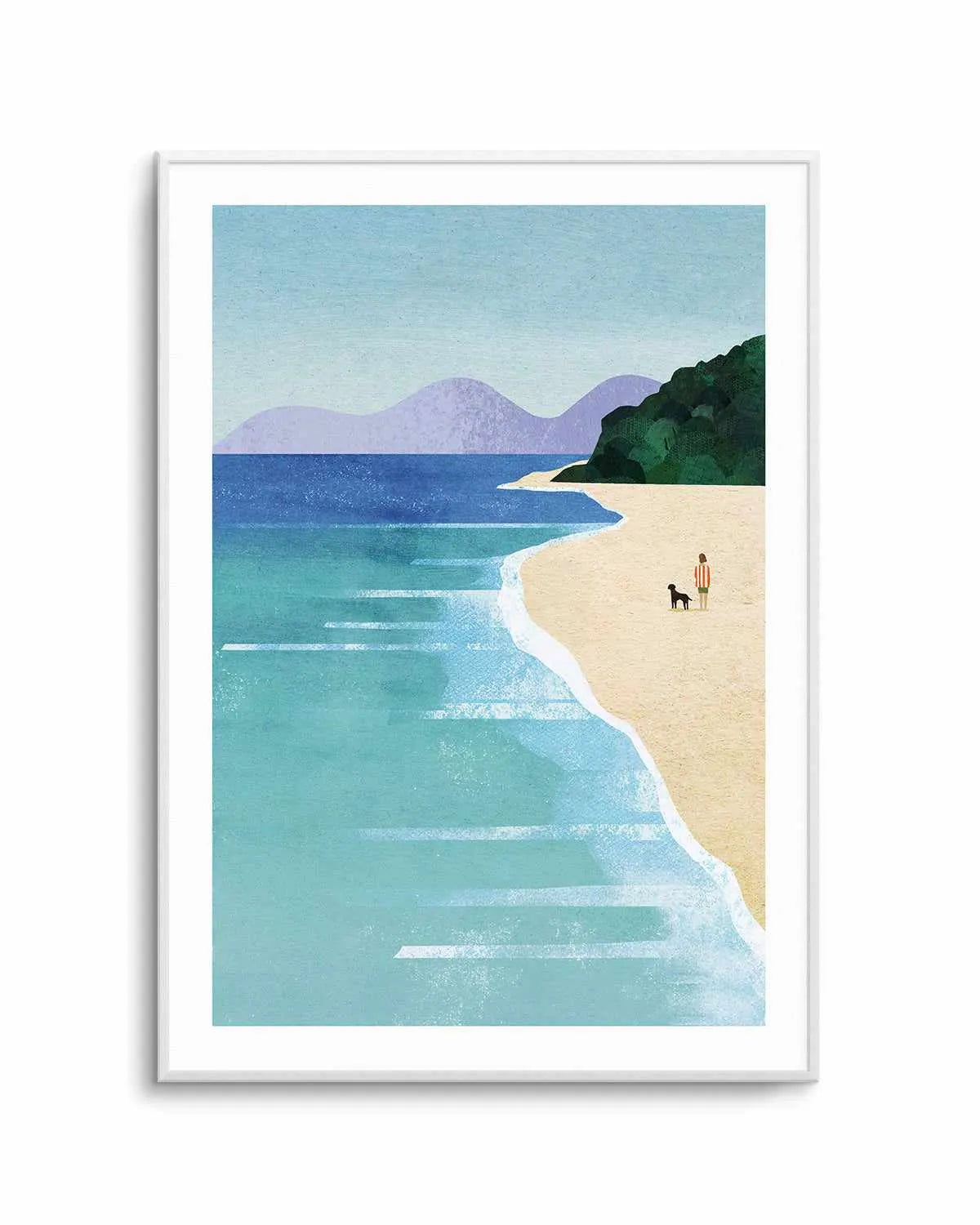 Beach Girl and Dog by Henry Rivers Art Print from Olive et Oriel where you can shop wallpaper and artworks online