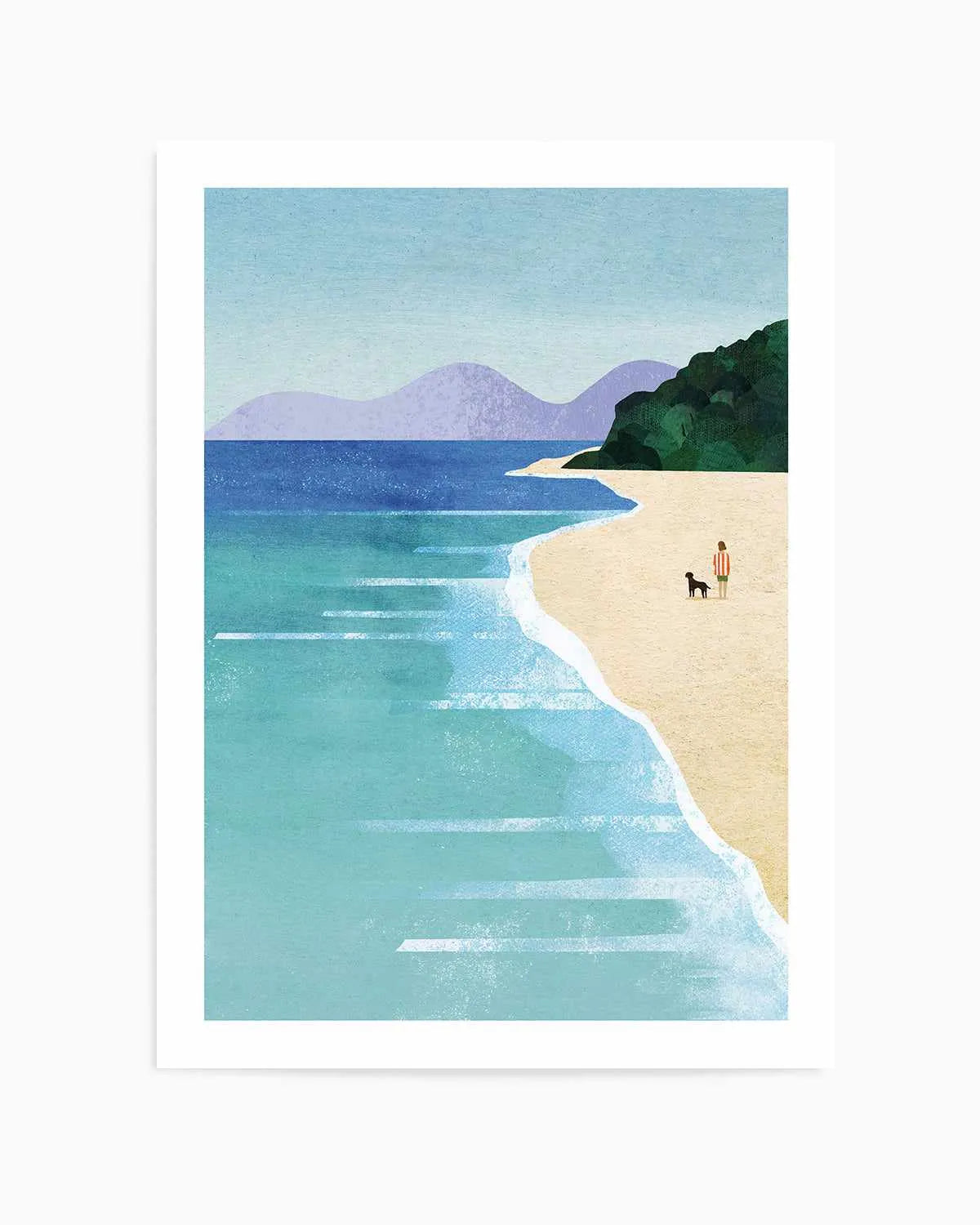 Beach Girl and Dog by Henry Rivers Art Print from Olive et Oriel where you can shop wallpaper and artworks online