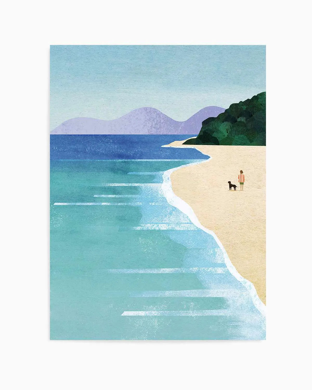 Beach Girl and Dog by Henry Rivers Art Print from Olive et Oriel where you can shop wallpaper and artworks online