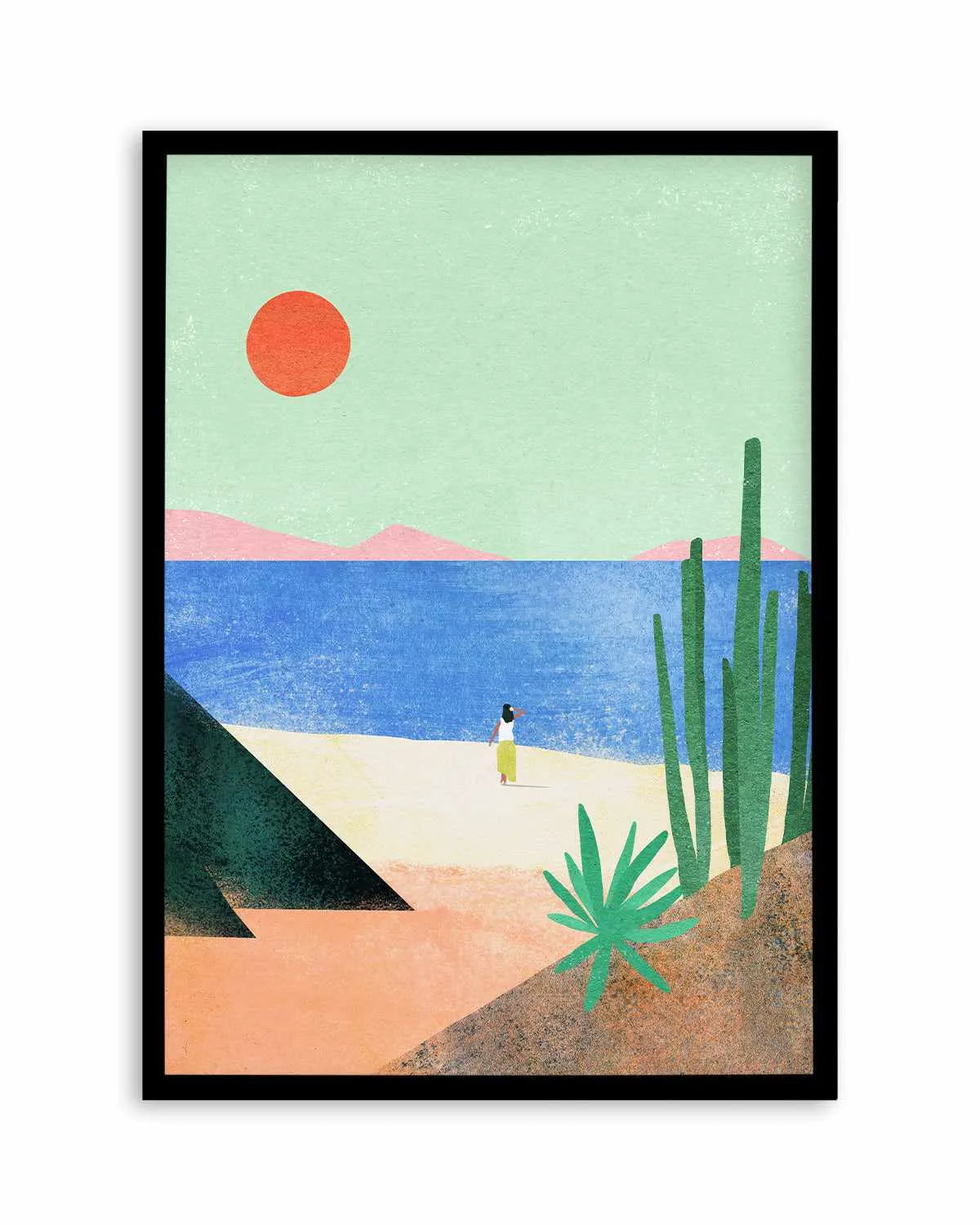 Beach Girl, Mediterranean by Henry Rivers Art Print from Olive et Oriel where you can shop wallpaper and artworks online