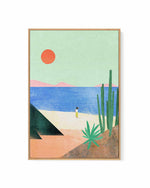 Beach Girl, Mediterranean by Henry Rivers | Framed Canvas Art Print