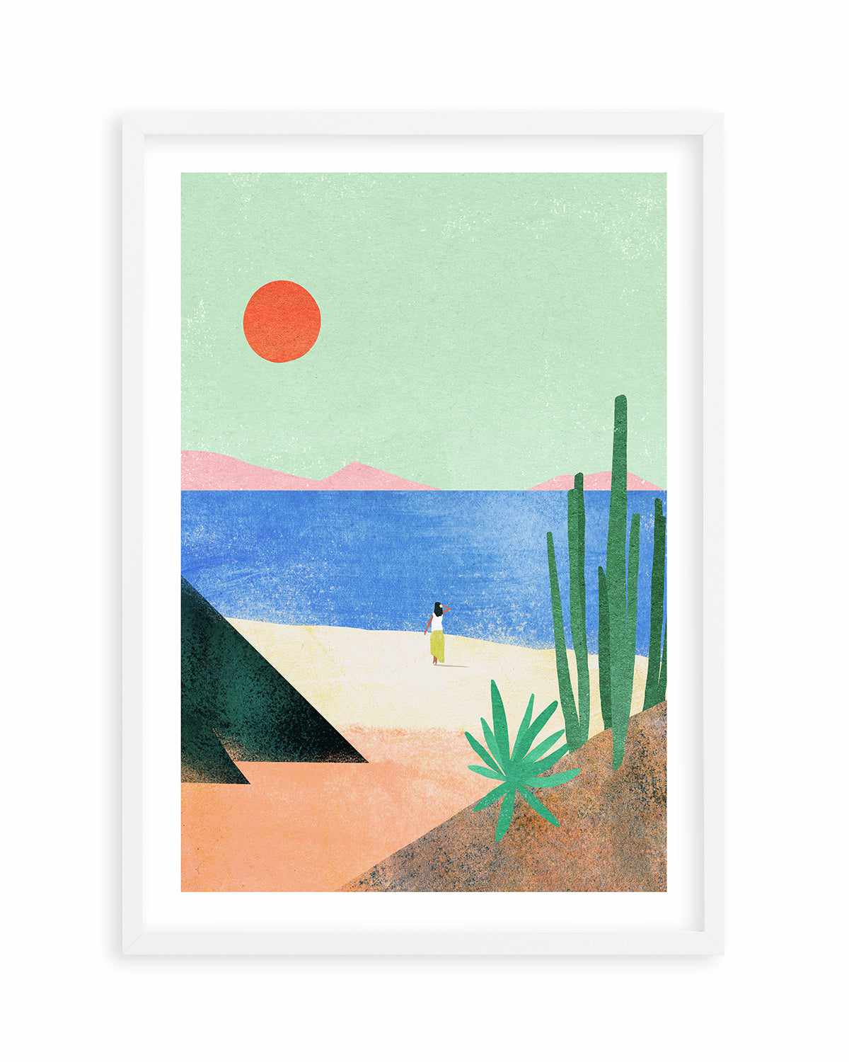 Beach Girl, Mediterranean by Henry Rivers Art Print